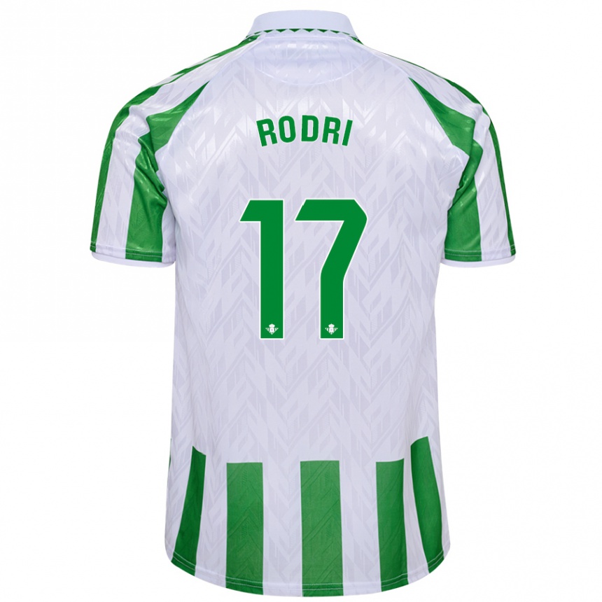 Kids Football Rodri Sánchez #17 Green White Stripes Home Jersey 2024/25 T-Shirt Canada