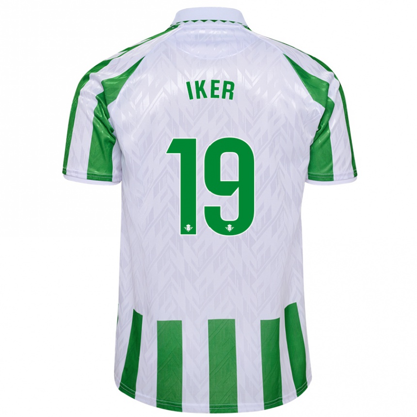 Kids Football Iker Losada #19 Green White Stripes Home Jersey 2024/25 T-Shirt Canada