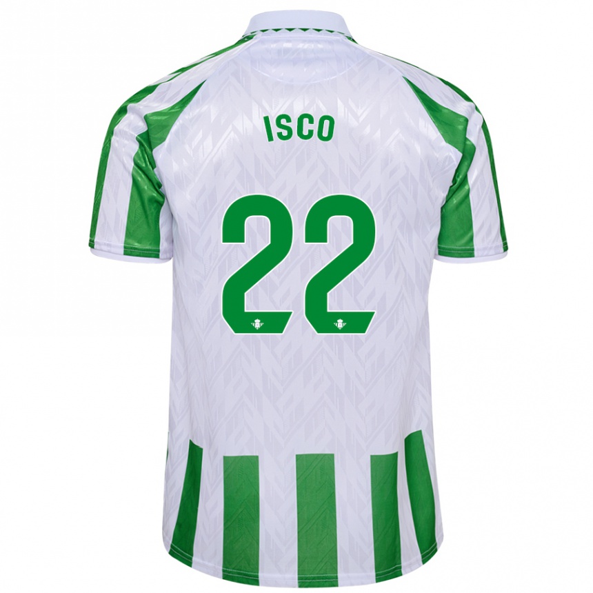 Kids Football Isco #22 Green White Stripes Home Jersey 2024/25 T-Shirt Canada