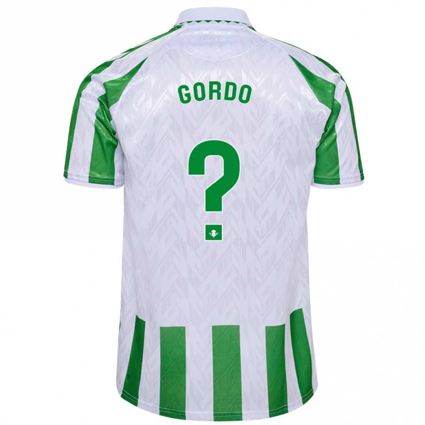 Kids Football Josan Gordo #0 Green White Stripes Home Jersey 2024/25 T-Shirt Canada