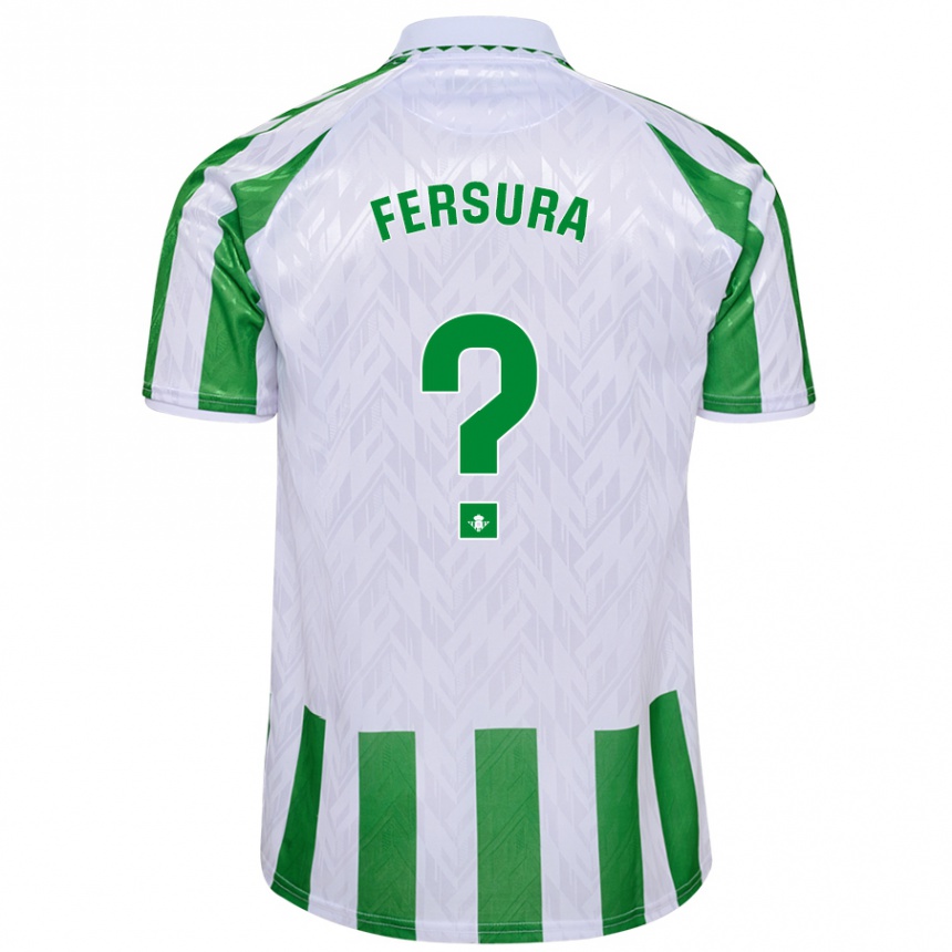 Kids Football João Fersura #0 Green White Stripes Home Jersey 2024/25 T-Shirt Canada