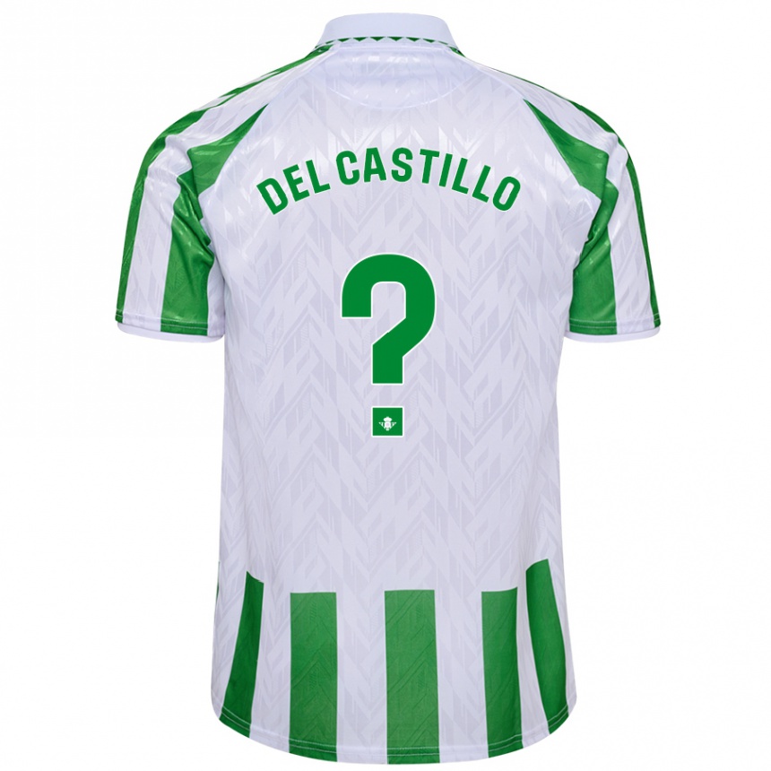 Kids Football Gonzalo Del Castillo #0 Green White Stripes Home Jersey 2024/25 T-Shirt Canada