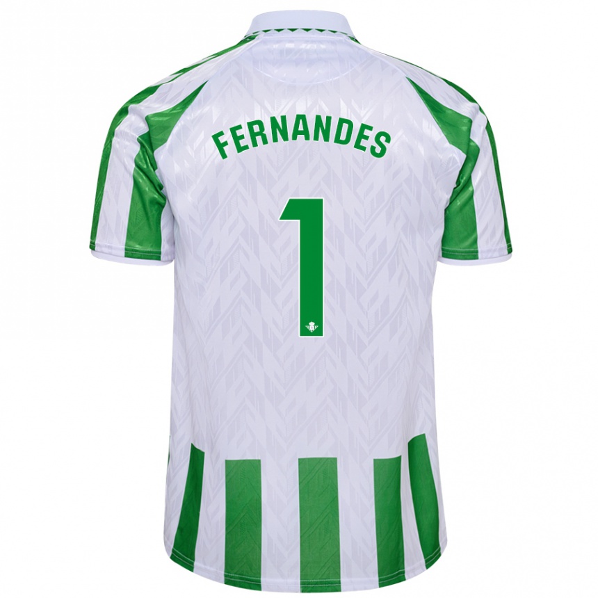 Kids Football Guilherme Fernandes #1 Green White Stripes Home Jersey 2024/25 T-Shirt Canada