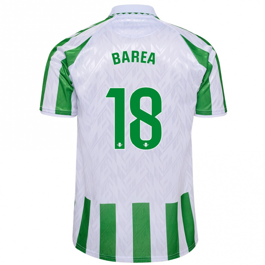 Kids Football Ismael Barea #18 Green White Stripes Home Jersey 2024/25 T-Shirt Canada