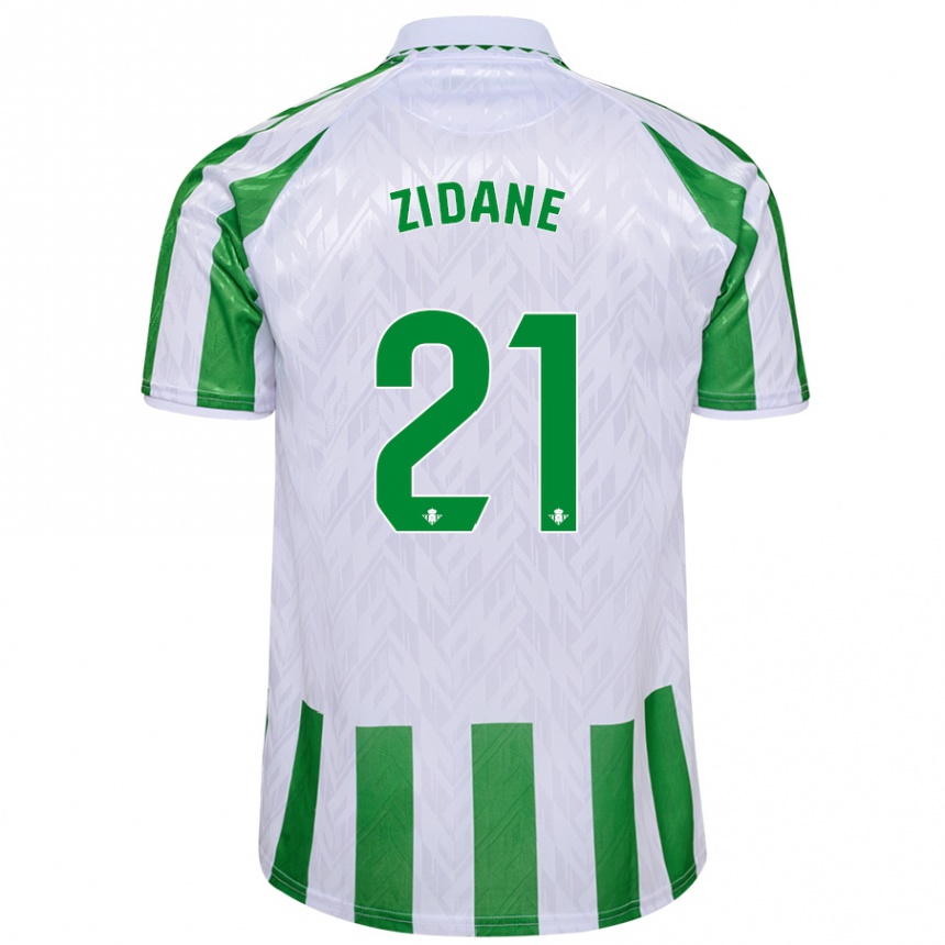 Enfant Football Maillot Elyaz Zidane #21 Rayures Vertes Et Blanches Tenues Domicile 2024/25 Canada