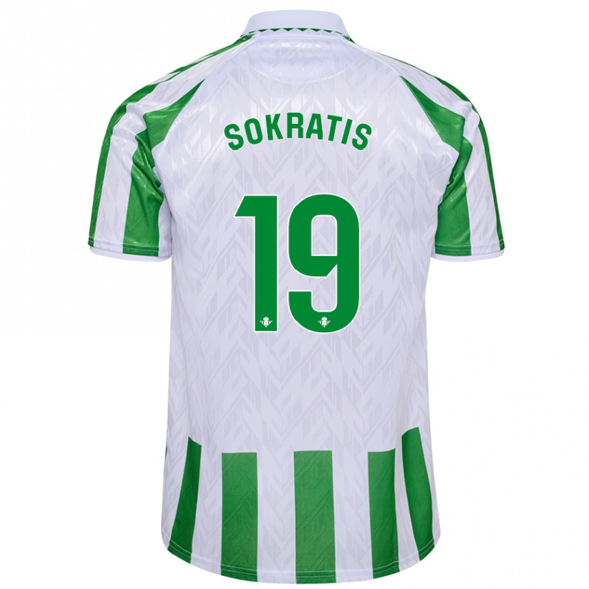 Enfant Football Maillot Sokratis Papastathopoulos #19 Rayures Vertes Et Blanches Tenues Domicile 2024/25 Canada