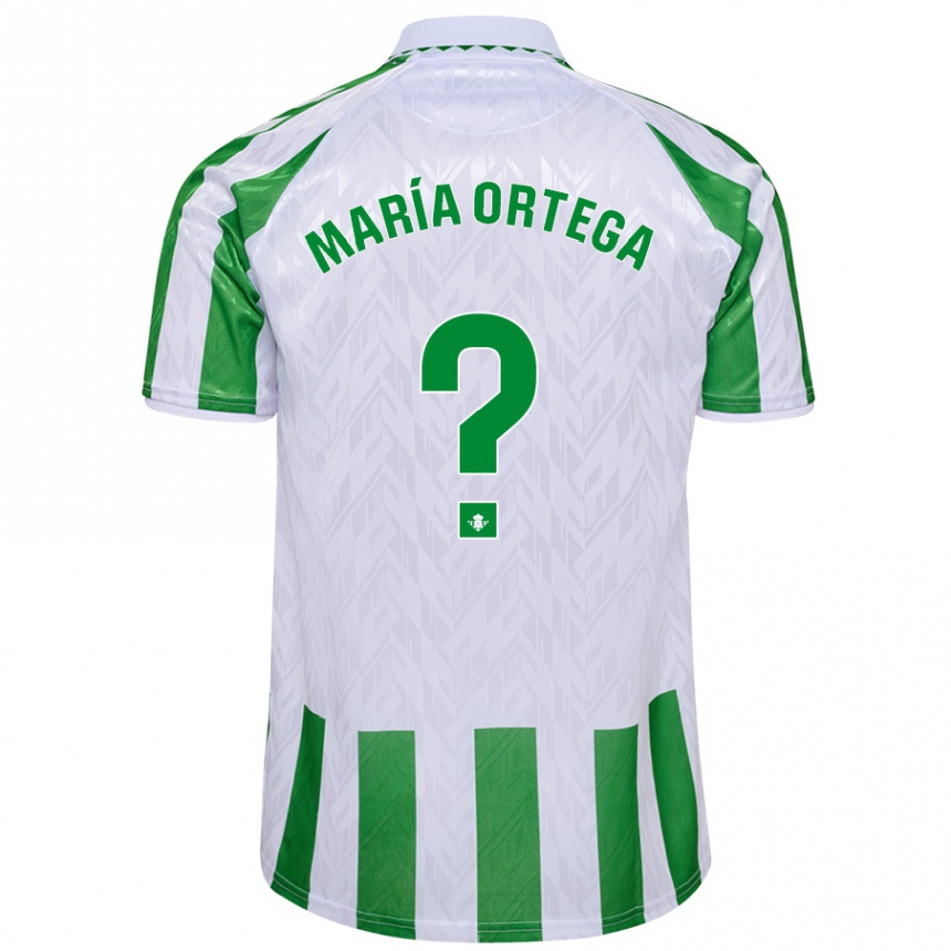 Enfant Football Maillot José María Ortega #0 Rayures Vertes Et Blanches Tenues Domicile 2024/25 Canada