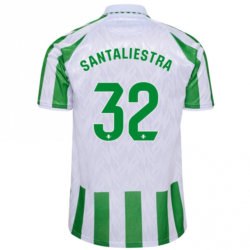 Enfant Football Maillot Carla Santaliestra #32 Rayures Vertes Et Blanches Tenues Domicile 2024/25 Canada