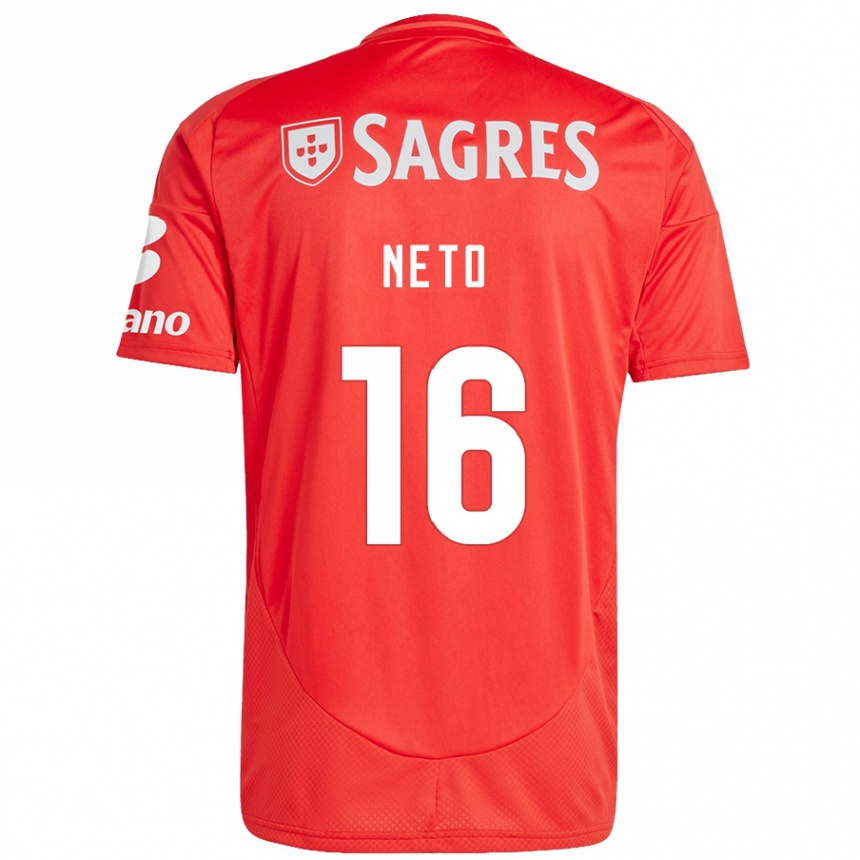 Kids Football Martim Neto #16 Red White Home Jersey 2024/25 T-Shirt Canada