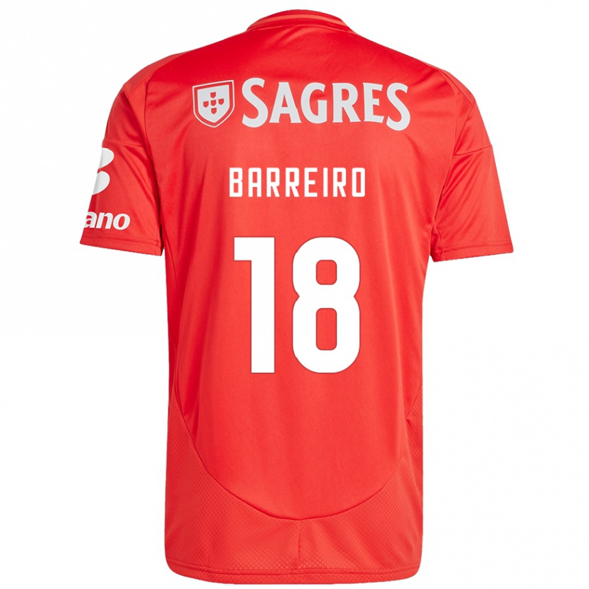 Kids Football Leandro Barreiro #18 Red White Home Jersey 2024/25 T-Shirt Canada