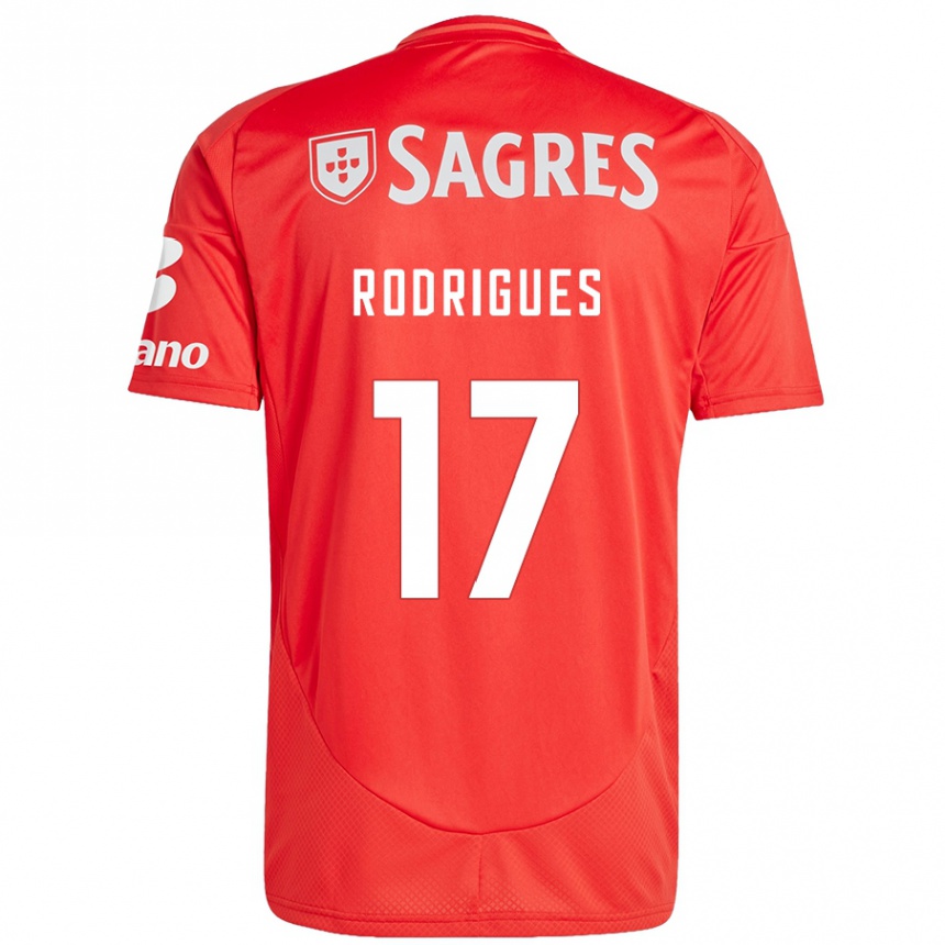 Enfant Football Maillot Tiago Rodrigues #17 Rouge Blanc Tenues Domicile 2024/25 Canada