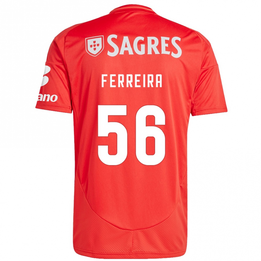 Kids Football Martim Ferreira #56 Red White Home Jersey 2024/25 T-Shirt Canada