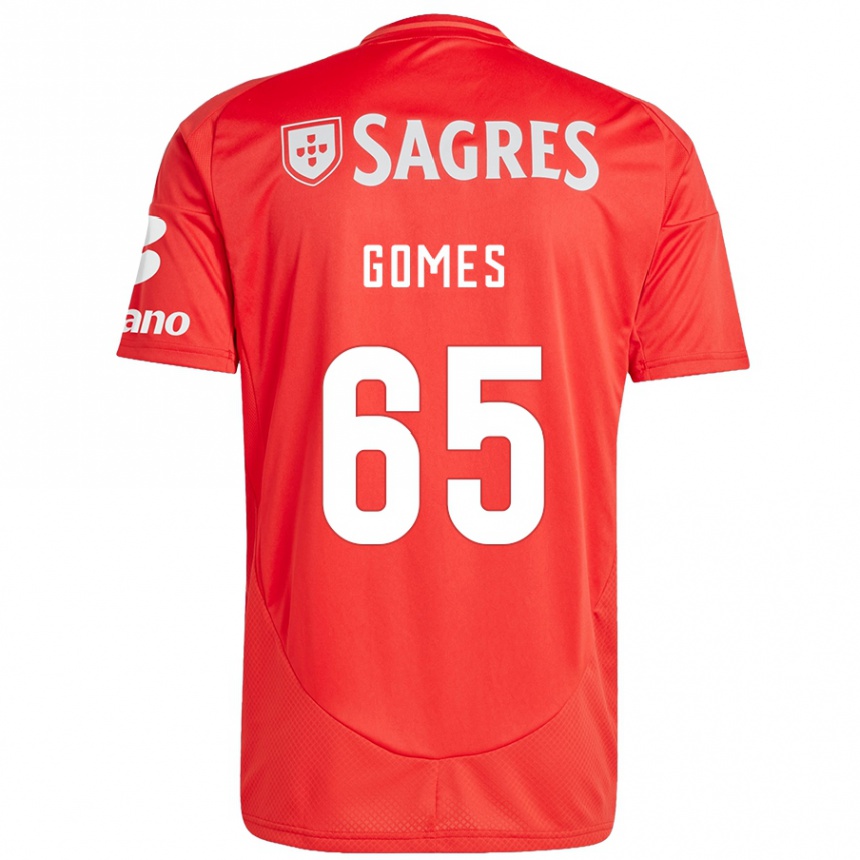 Kids Football André Gomes #65 Red White Home Jersey 2024/25 T-Shirt Canada