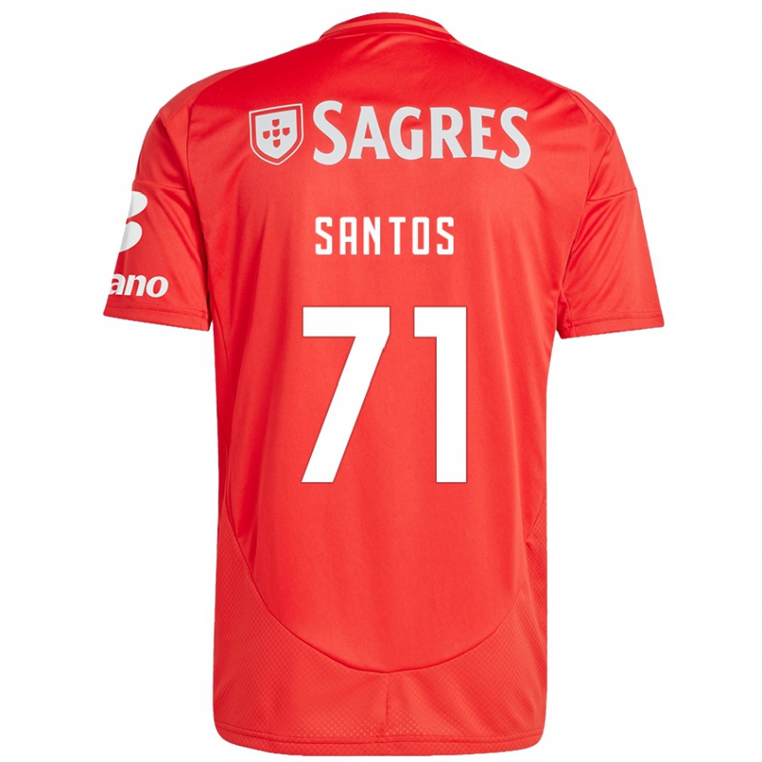 Kids Football Leandro Santos #71 Red White Home Jersey 2024/25 T-Shirt Canada