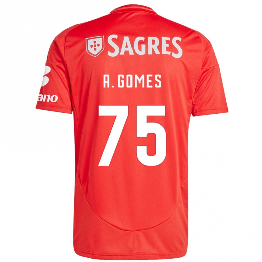 Enfant Football Maillot André Gomes #75 Rouge Blanc Tenues Domicile 2024/25 Canada