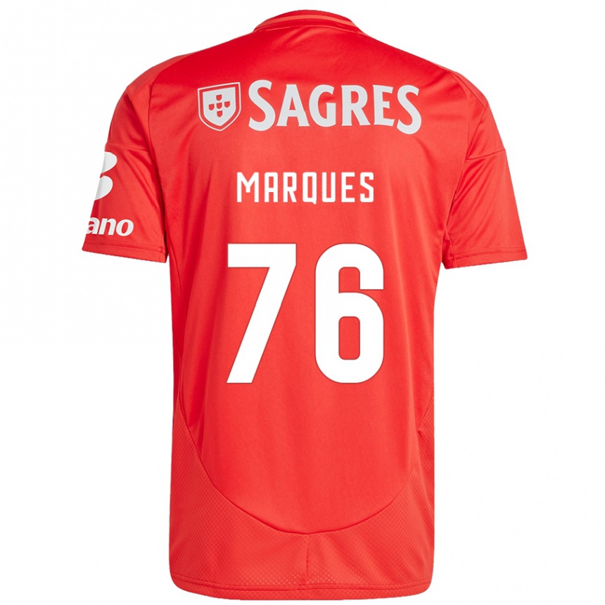 Kids Football Gustavo Marques #76 Red White Home Jersey 2024/25 T-Shirt Canada