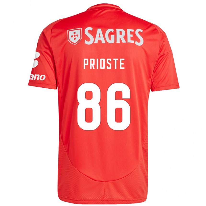 Kids Football Diogo Prioste #86 Red White Home Jersey 2024/25 T-Shirt Canada