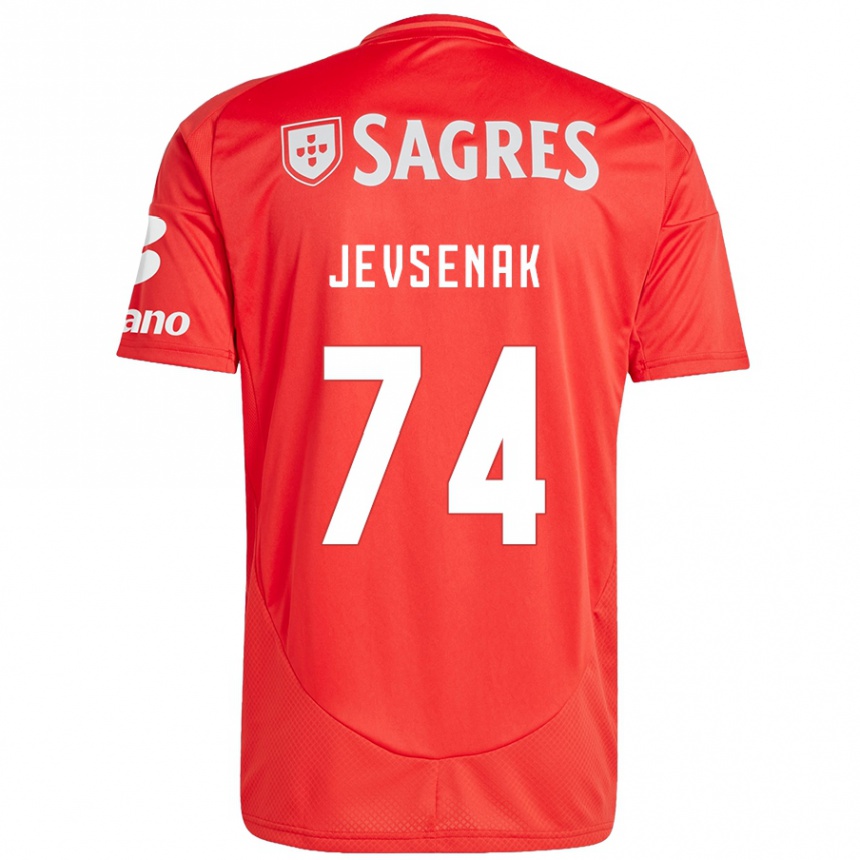 Kids Football Zan Jevsenak #74 Red White Home Jersey 2024/25 T-Shirt Canada