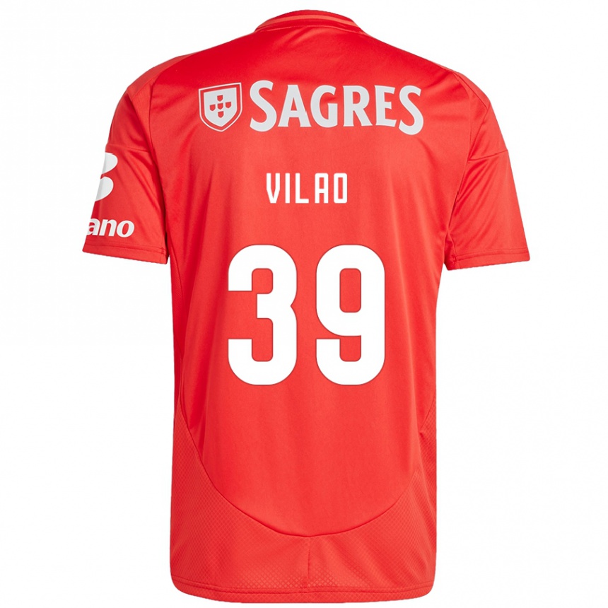 Kids Football Carolina Vilao #39 Red White Home Jersey 2024/25 T-Shirt Canada