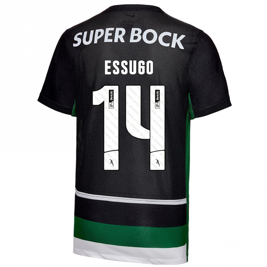 Enfant Football Maillot Dário Essugo #14 Noir Blanc Vert Tenues Domicile 2024/25 Canada