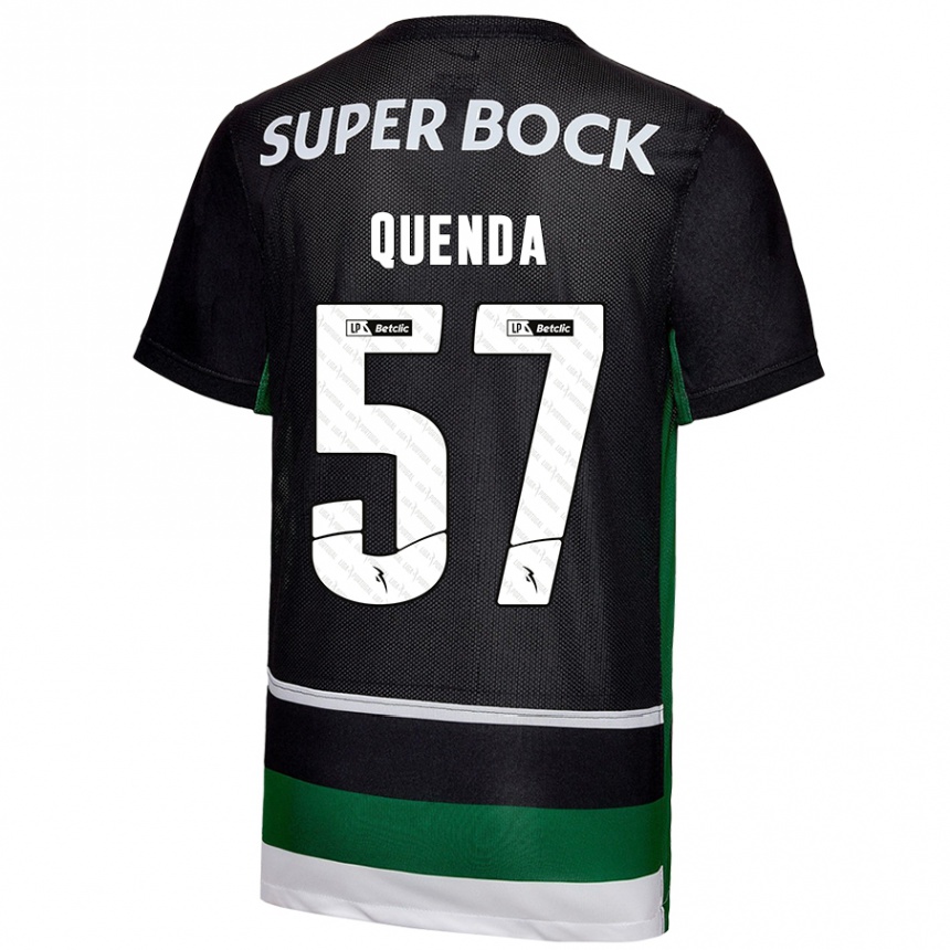 Kids Football Geovany Quenda #57 Black White Green Home Jersey 2024/25 T-Shirt Canada