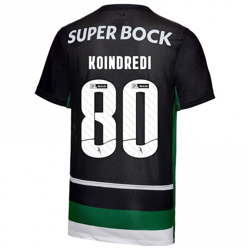 Kids Football Koba Koindredi #80 Black White Green Home Jersey 2024/25 T-Shirt Canada