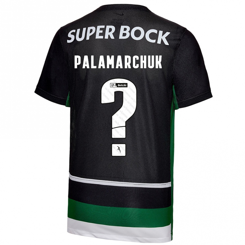 Kids Football Cristiano Vitaly Palamarchuk #0 Black White Green Home Jersey 2024/25 T-Shirt Canada