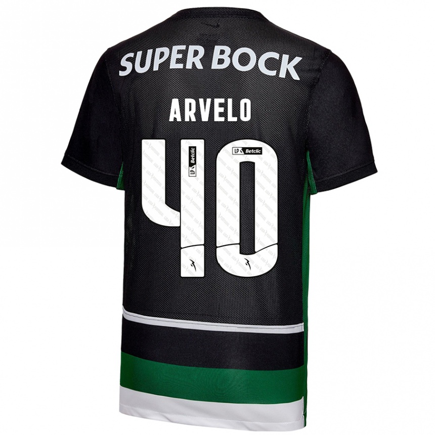 Enfant Football Maillot Adam Arvelo #40 Noir Blanc Vert Tenues Domicile 2024/25 Canada