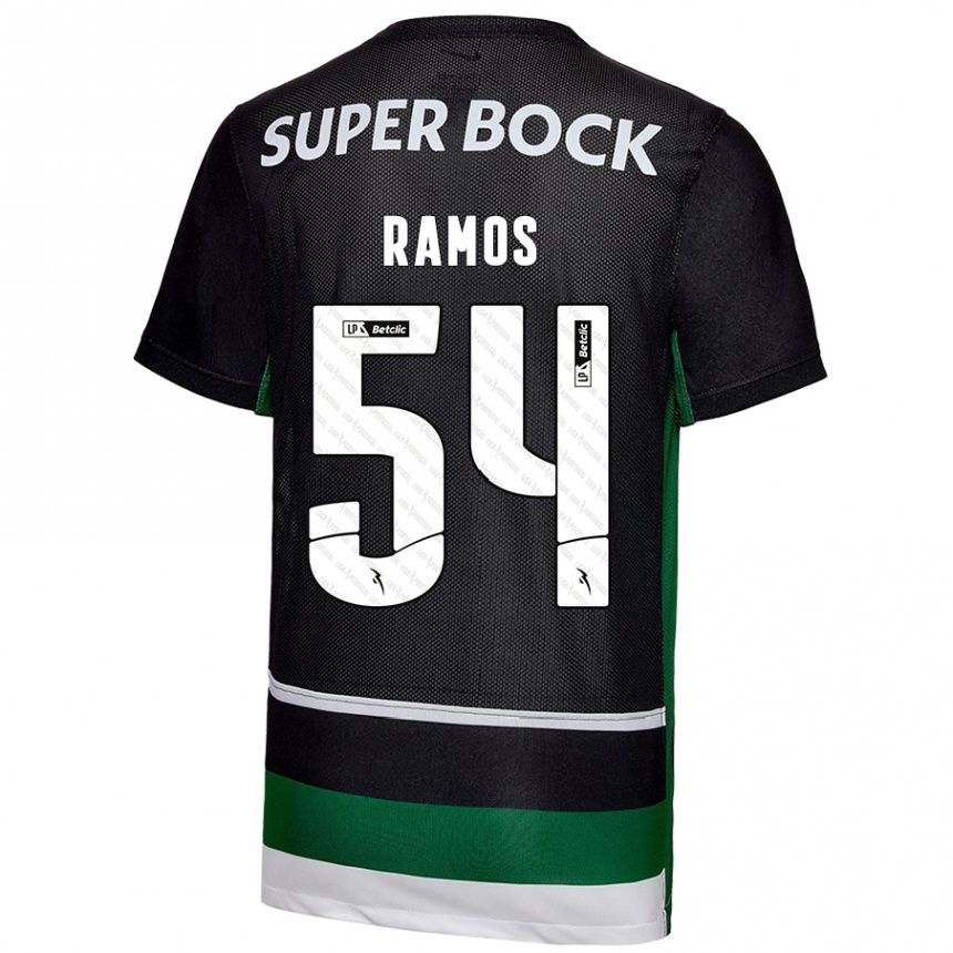 Kids Football Bruno Ramos #54 Black White Green Home Jersey 2024/25 T-Shirt Canada