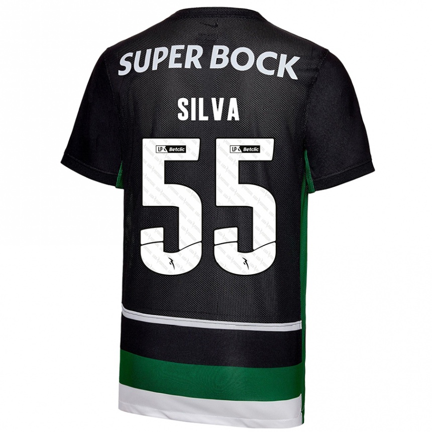 Kids Football José Silva #55 Black White Green Home Jersey 2024/25 T-Shirt Canada