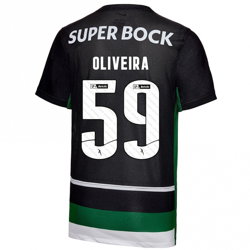 Kids Football Kauã Oliveira #59 Black White Green Home Jersey 2024/25 T-Shirt Canada