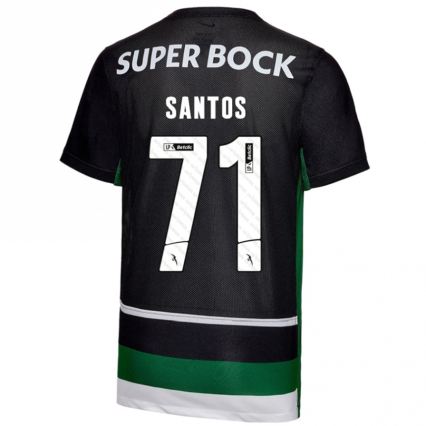 Kids Football Denilson Santos #71 Black White Green Home Jersey 2024/25 T-Shirt Canada