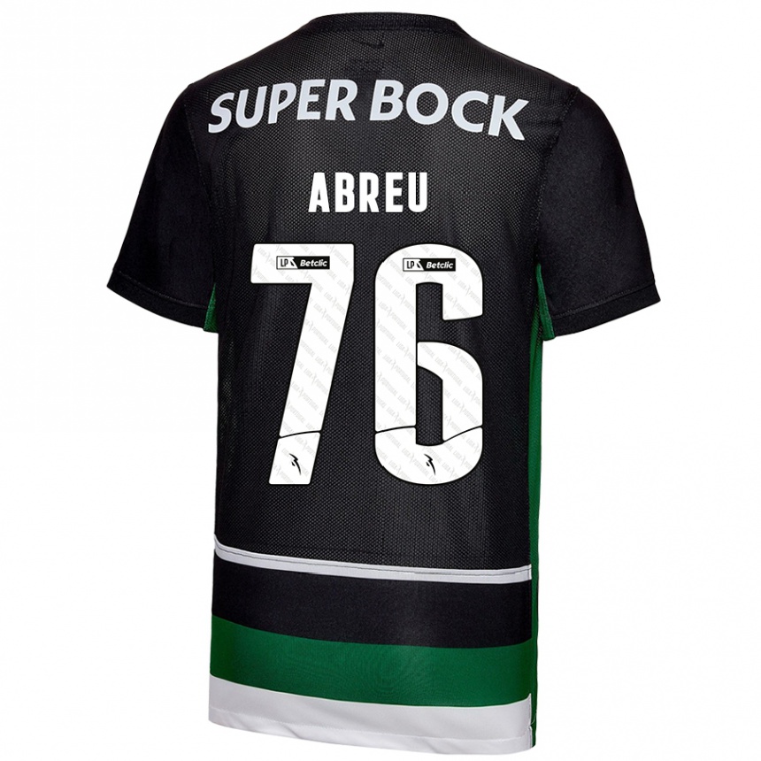 Kids Football Diogo Abreu #76 Black White Green Home Jersey 2024/25 T-Shirt Canada