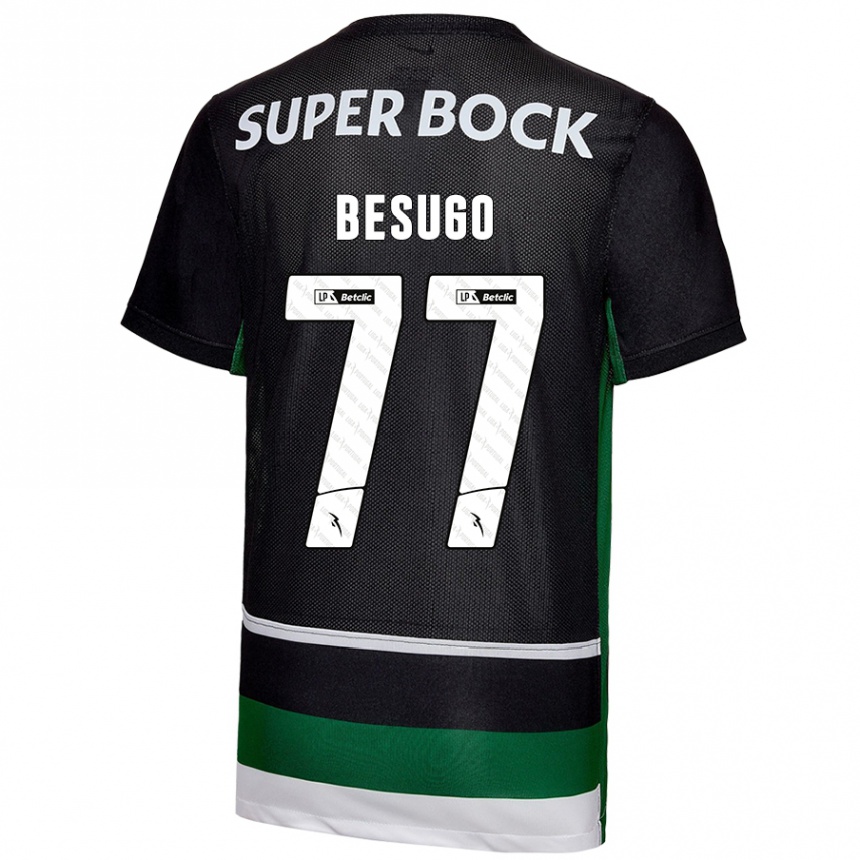 Kids Football Rafael Besugo #77 Black White Green Home Jersey 2024/25 T-Shirt Canada