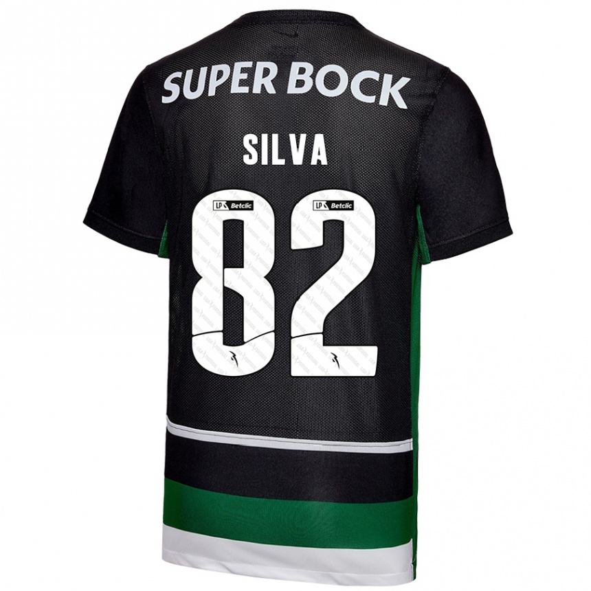 Enfant Football Maillot Gabriel Silva #82 Noir Blanc Vert Tenues Domicile 2024/25 Canada