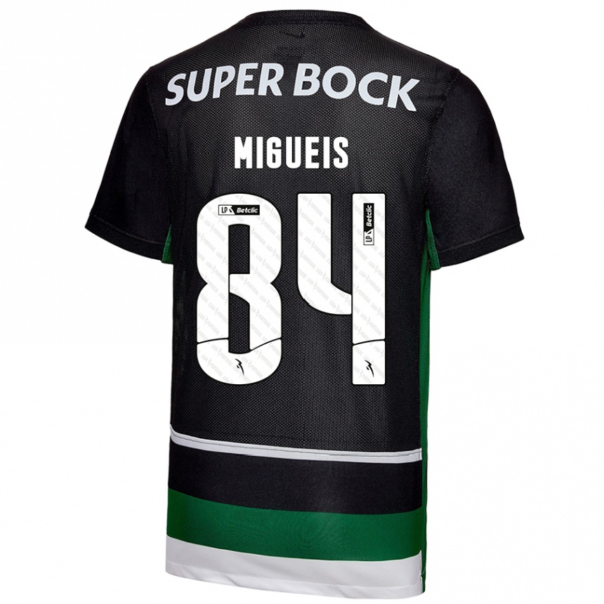 Enfant Football Maillot Pedro Miguéis #84 Noir Blanc Vert Tenues Domicile 2024/25 Canada