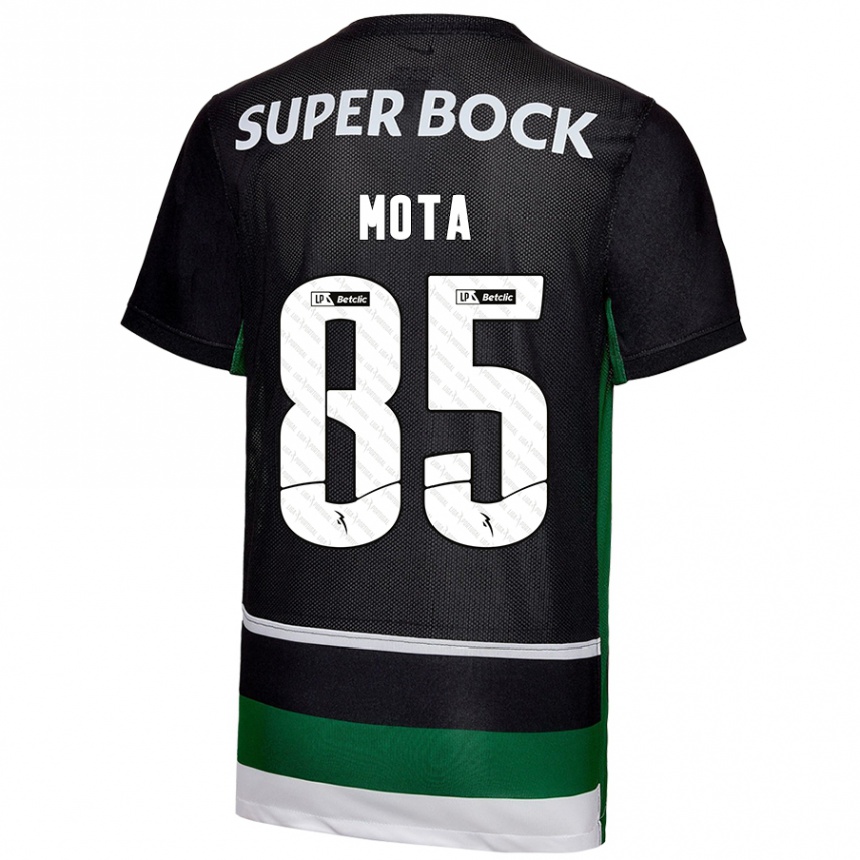 Kids Football Rafael Mota #85 Black White Green Home Jersey 2024/25 T-Shirt Canada