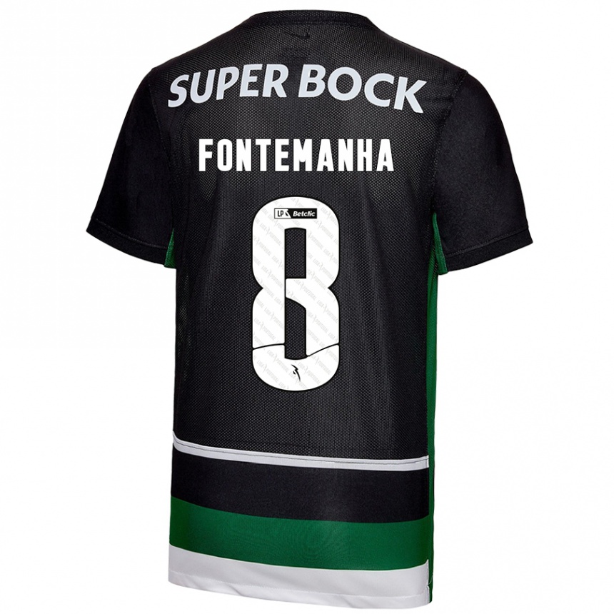 Kids Football Rita Fontemanha #8 Black White Green Home Jersey 2024/25 T-Shirt Canada