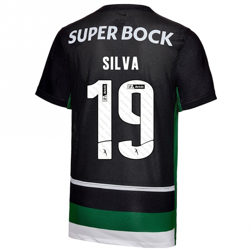 Enfant Football Maillot Diana Silva #19 Noir Blanc Vert Tenues Domicile 2024/25 Canada