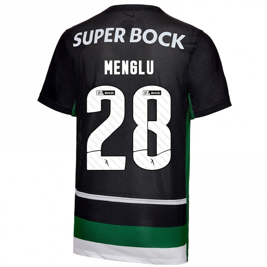 Kids Football Shen Menglu #28 Black White Green Home Jersey 2024/25 T-Shirt Canada