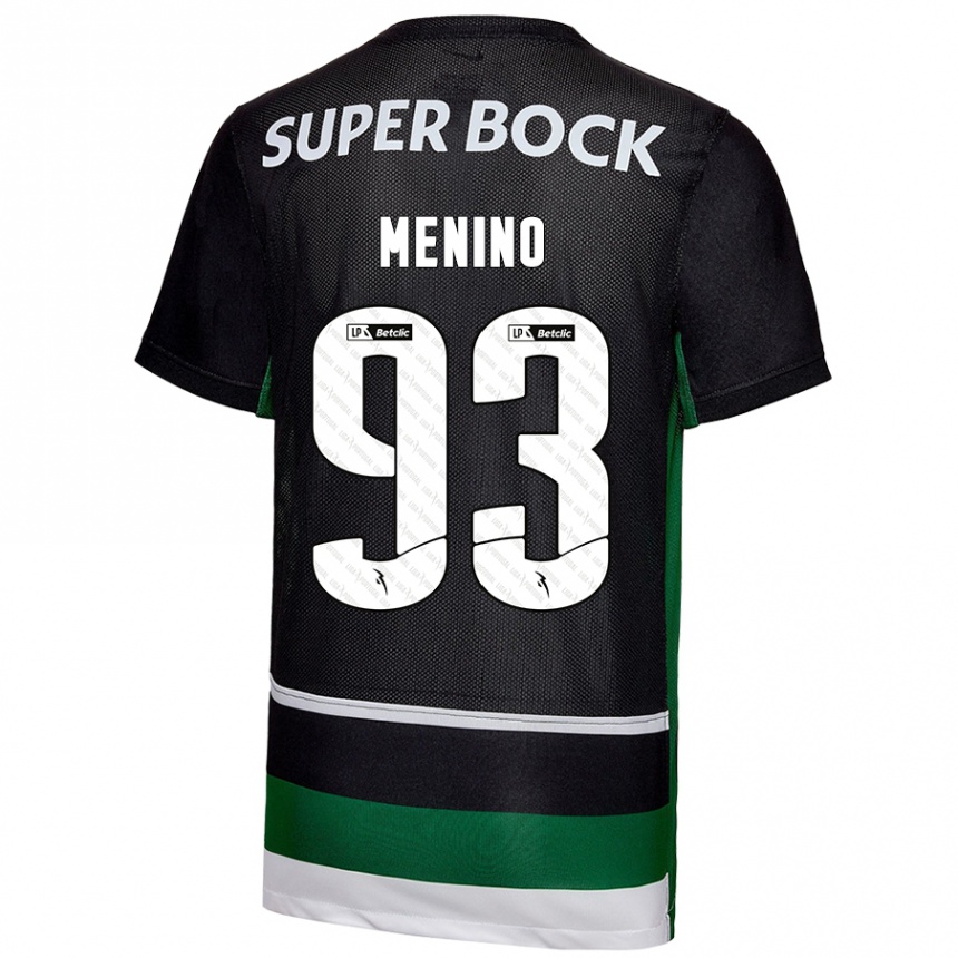 Kids Football Miguel Menino #93 Black White Green Home Jersey 2024/25 T-Shirt Canada