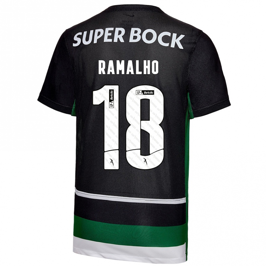 Enfant Football Maillot Inês Filipa Ramalho Gonçalves #18 Noir Blanc Vert Tenues Domicile 2024/25 Canada