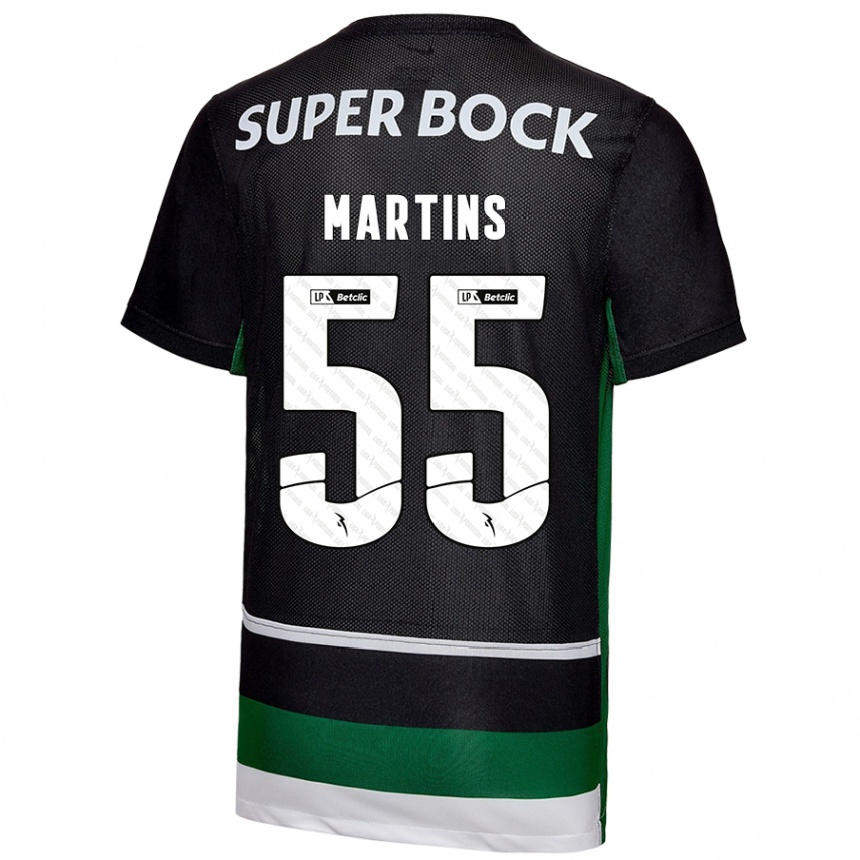 Kids Football Carolina Martins #55 Black White Green Home Jersey 2024/25 T-Shirt Canada