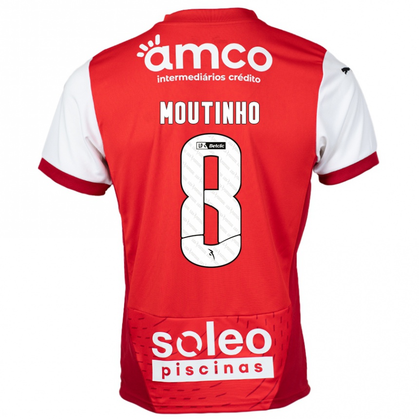 Kids Football João Moutinho #8 Red White Home Jersey 2024/25 T-Shirt Canada