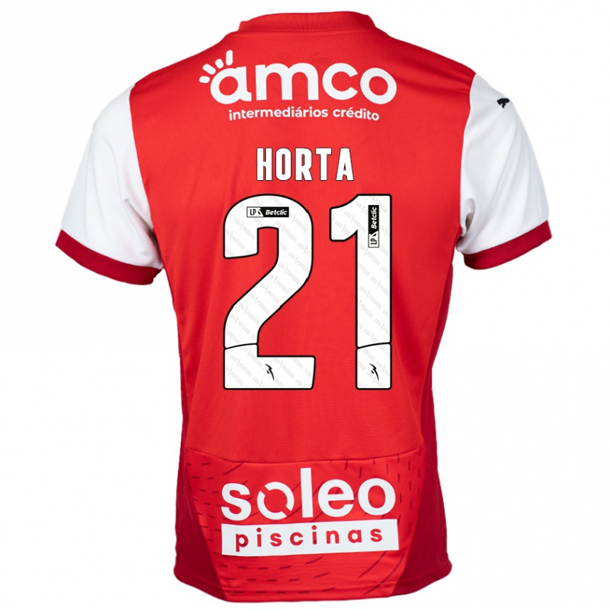 Kids Football Ricardo Horta #21 Red White Home Jersey 2024/25 T-Shirt Canada