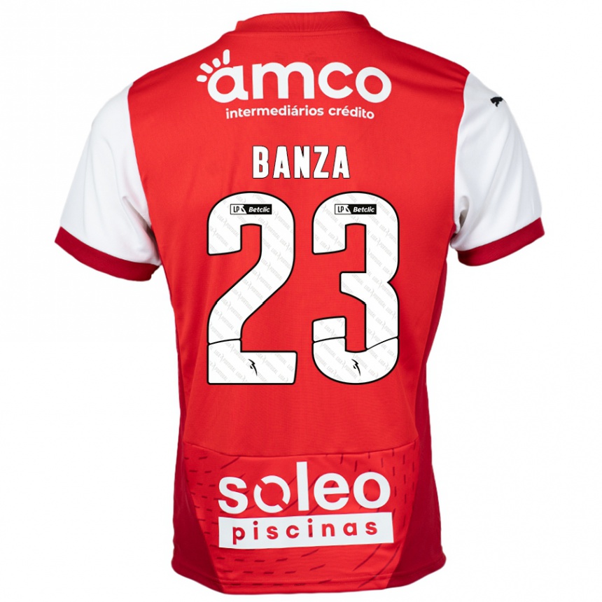 Kids Football Simon Banza #23 Red White Home Jersey 2024/25 T-Shirt Canada