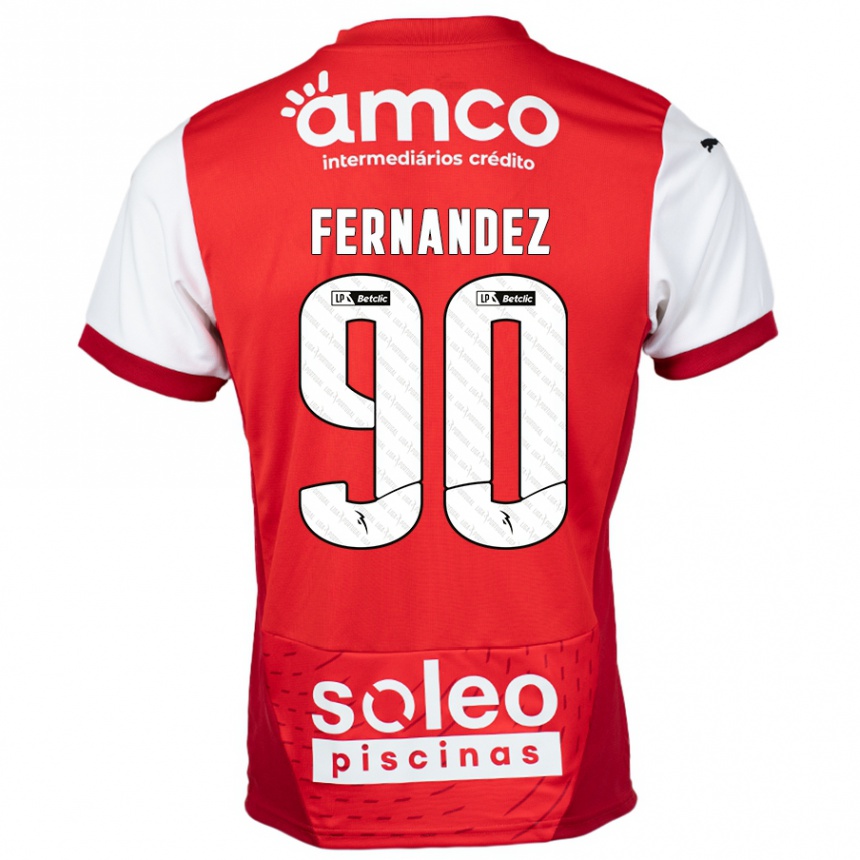 Kids Football Roberto Fernández #90 Red White Home Jersey 2024/25 T-Shirt Canada