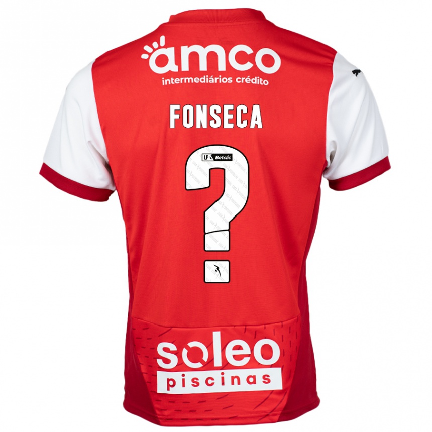 Kids Football Diogo Fonseca #0 Red White Home Jersey 2024/25 T-Shirt Canada