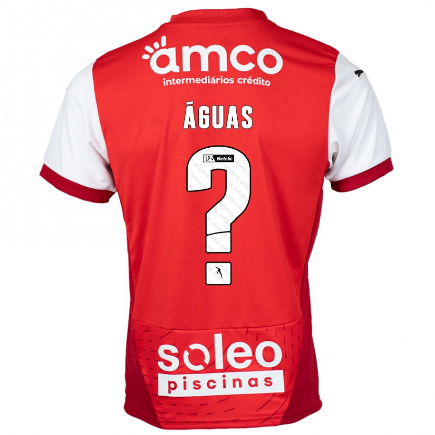 Kids Football Diogo Águas #0 Red White Home Jersey 2024/25 T-Shirt Canada