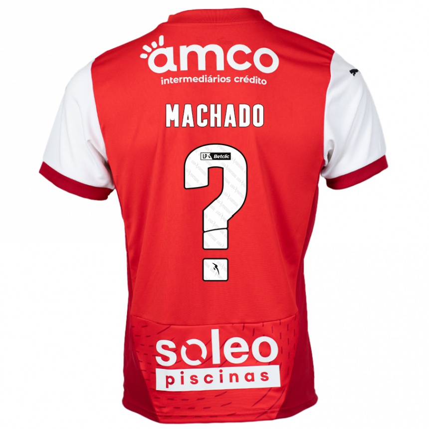 Kids Football Afonso Machado #0 Red White Home Jersey 2024/25 T-Shirt Canada